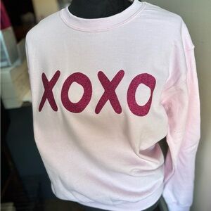 Glitter XOXO Pink Crewneck Sweatshirt